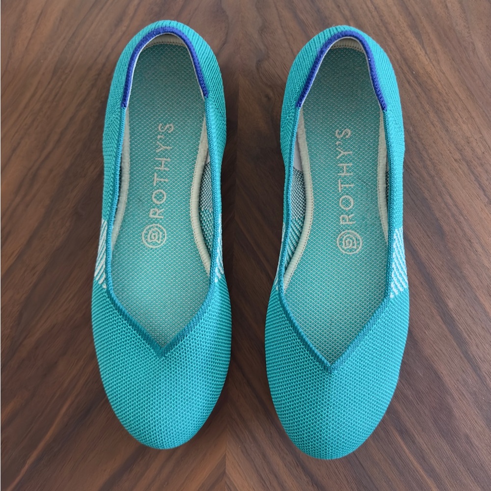 GUC Rothy's Calypso Round Toe Women's Blue Flats